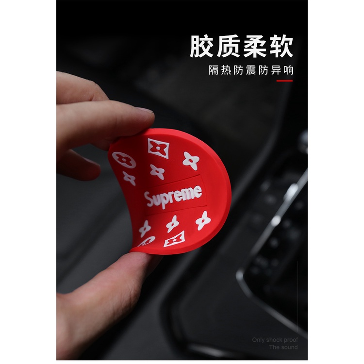 Bộ 2 Giá Đỡ Cốc Uống Nước Bằng PVC Chống Trượt In Logo Supreme