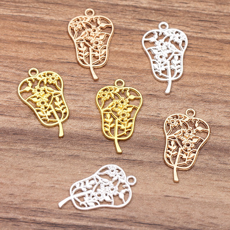 1 phiến đúc họa tiết quạt 17*29mm nguyên liệu làm trâm làm trang sức cổ trang