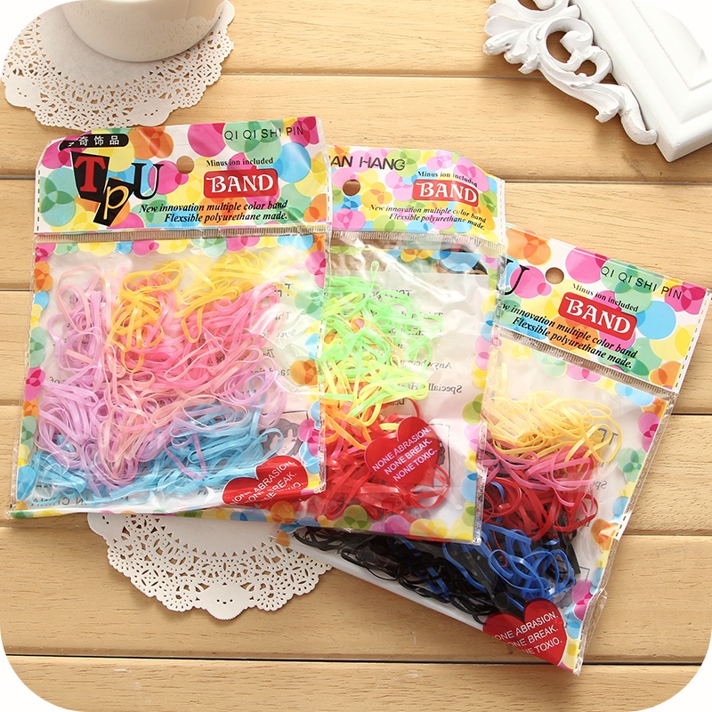 Dây Buộc Tóc Cao Su Màu Kẹo Dùng Một Lần Thời Trang Hàn Quốc