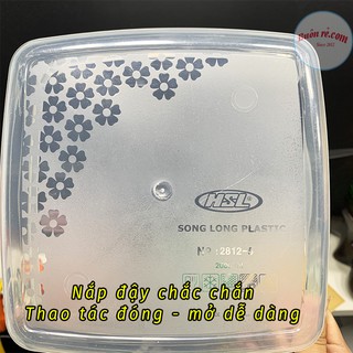 Bộ 5 hộp nhựa đựng thực phẩm Song Long 2812 giúp bảo quản đồ ăn Buôn Rẻ 01174