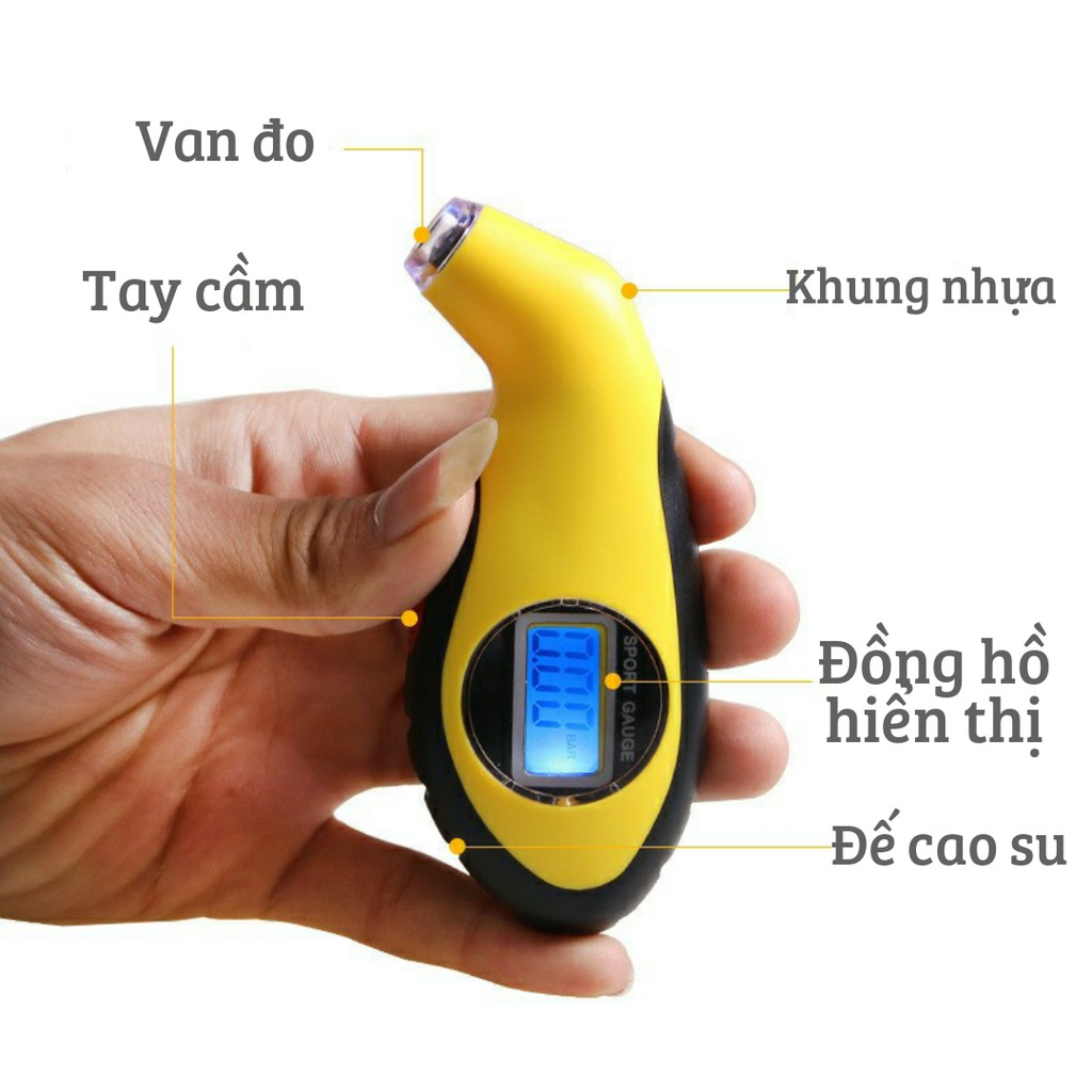 Đồng hồ đo áp suất lốp điện tử Hando
