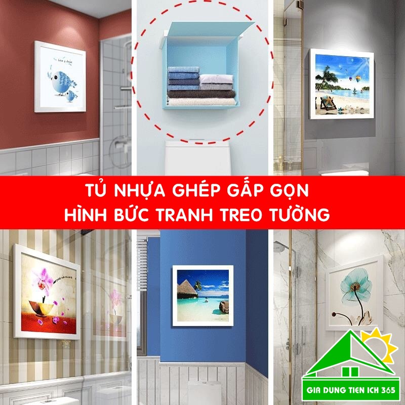 Tủ nhựa ghép gấp gọn đa năng size 40 x 40cm | Tủ quần áo treo tường nhà tắm