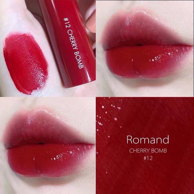 Son Romand Juicy Lasting Tint #12 CHERRY BOMB - Đỏ Cherry