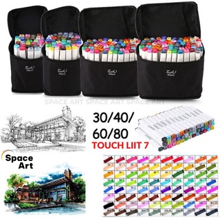 Bút marker touchliit 7 kèm túi vải 30/40/60/80 màu
