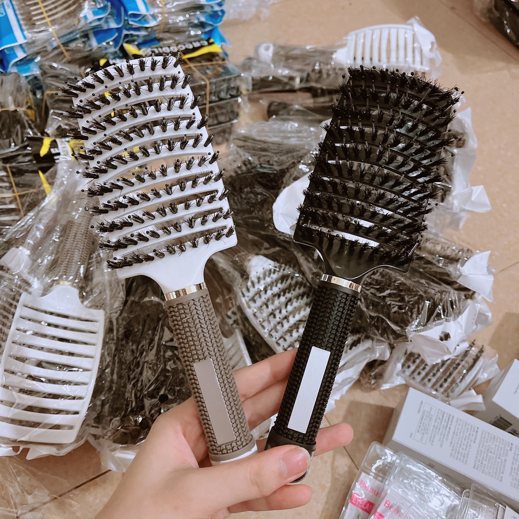 Lược gỡ rối,tạo phồng tóc,lược sấy tạo kiểu tóc bán nguyệt cỡ lớn chuyên dùng trong salon tóc