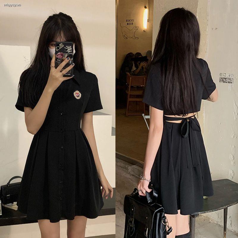 Đầm Cổ Polo Tay Ngắn Màu Đen Xếp Ly Thời Trang Mùa Hè Dành Cho Nữ 2021 15 Ngày | BigBuy360 - bigbuy360.vn