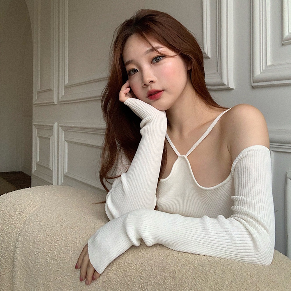 Áo Thun Trễ Vai Dài Tay Thời Trang Xuân Hè Dành Cho Nữ