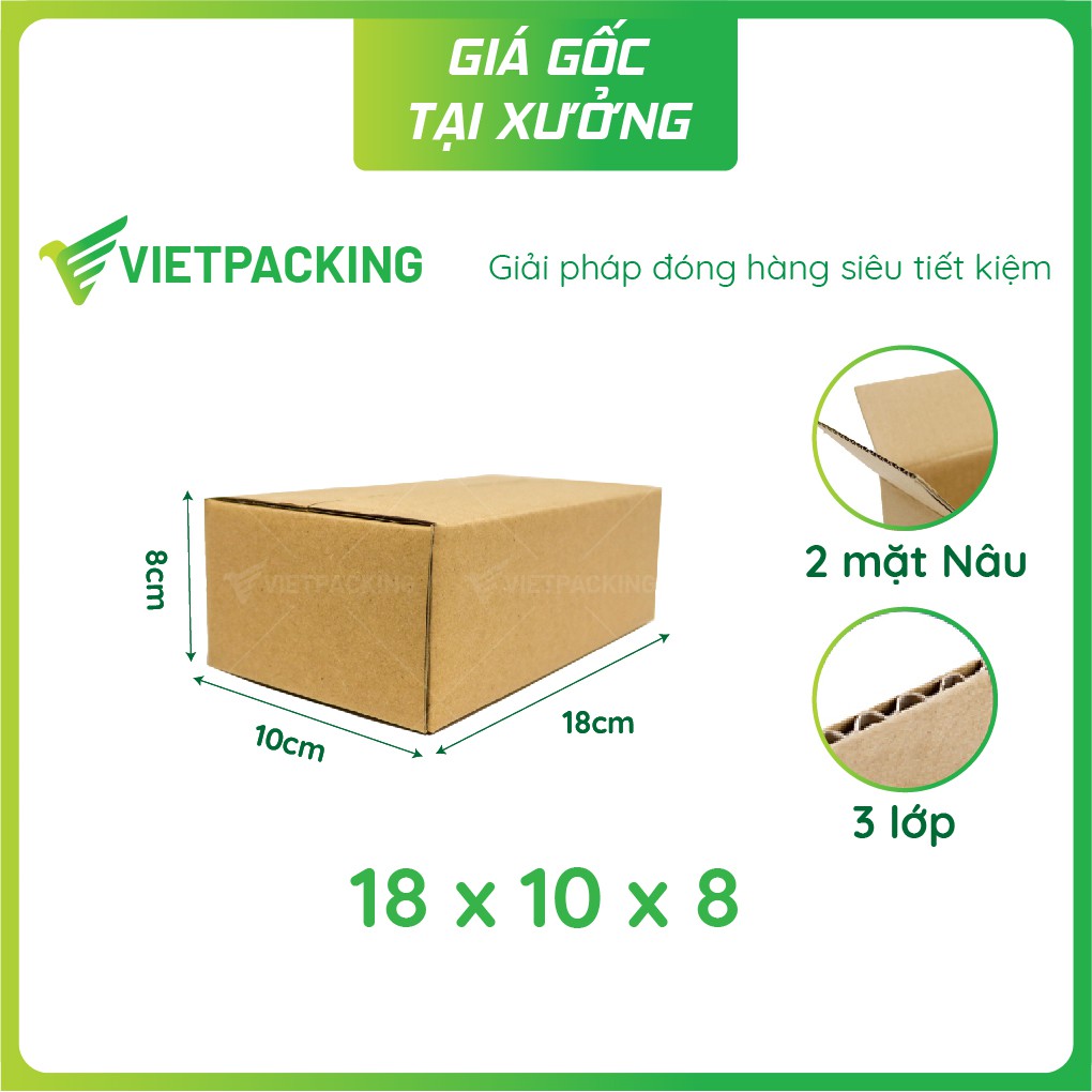 18x10x8 - 50 hộp carton đóng hàng đẹp V085