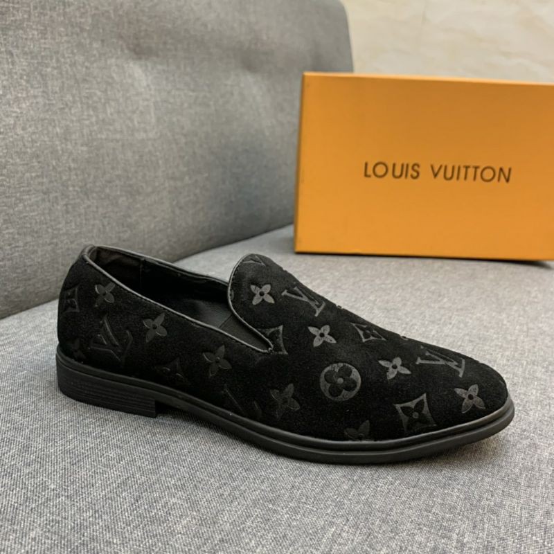 Giày lười LV nam da lộn logo 3D đế đúc siêu êm 2021