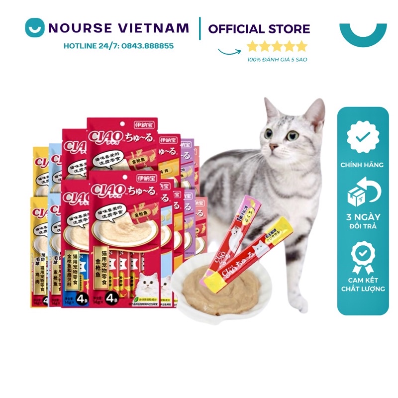 Súp thưởng cho mèo Ciao Churu Soup Thưởng Cho Mèo Tăng cân NourseVietnam