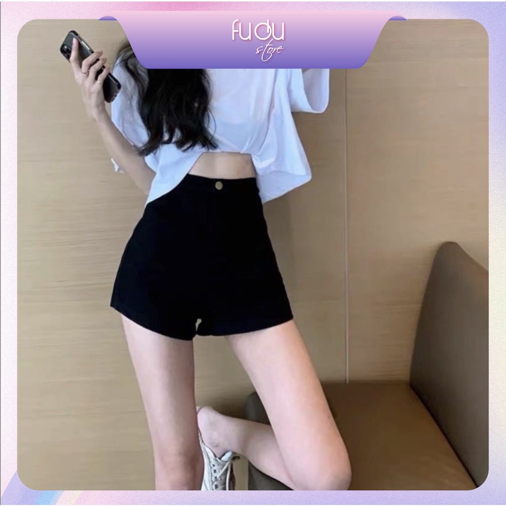 Quần Short Nữ Lưng Cao, Chất Kaki Dày Dặn, Co Giãn Ôm Body FD502