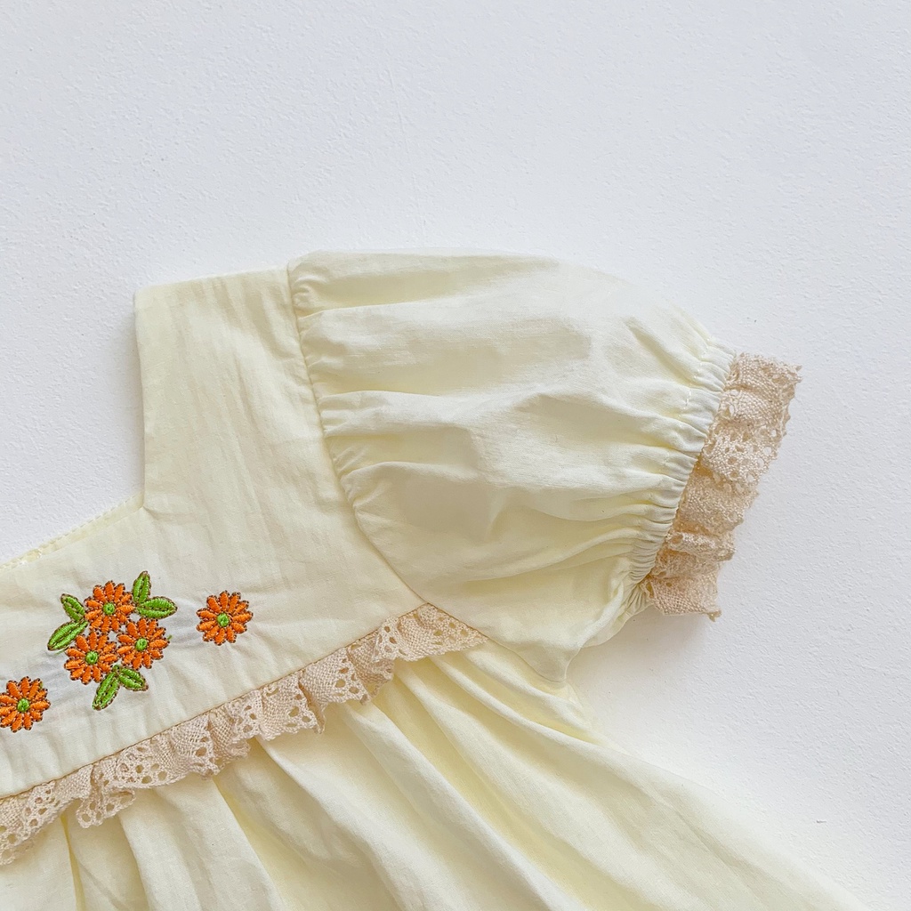 Áo Liền Quần In Hoa Cho Bé Gái Sơ Sinh