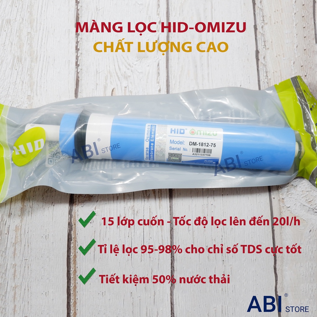 Lõi lọc nước số 4, màng lọc nước RO HID-OMIZU 75G lọc nhanh, chỉ số TDS cực tốt