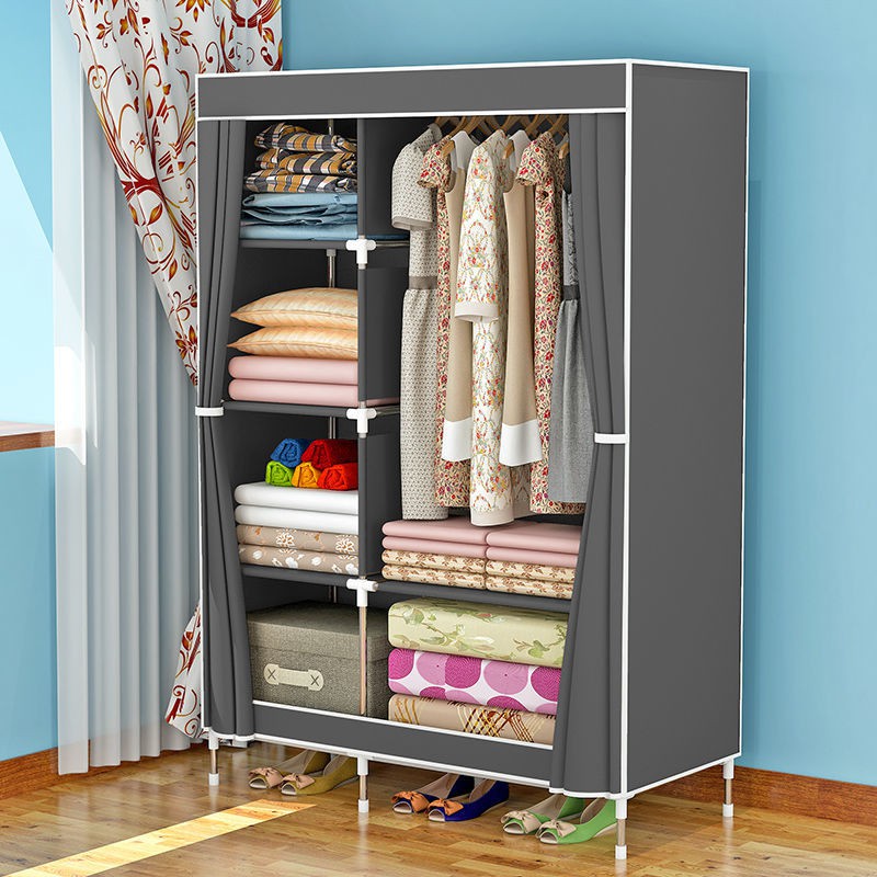 Tủ quần áo đơn giản Sorno bằng vải dạng treo lắp ráp tiết kiệm lưu trữ ống thép