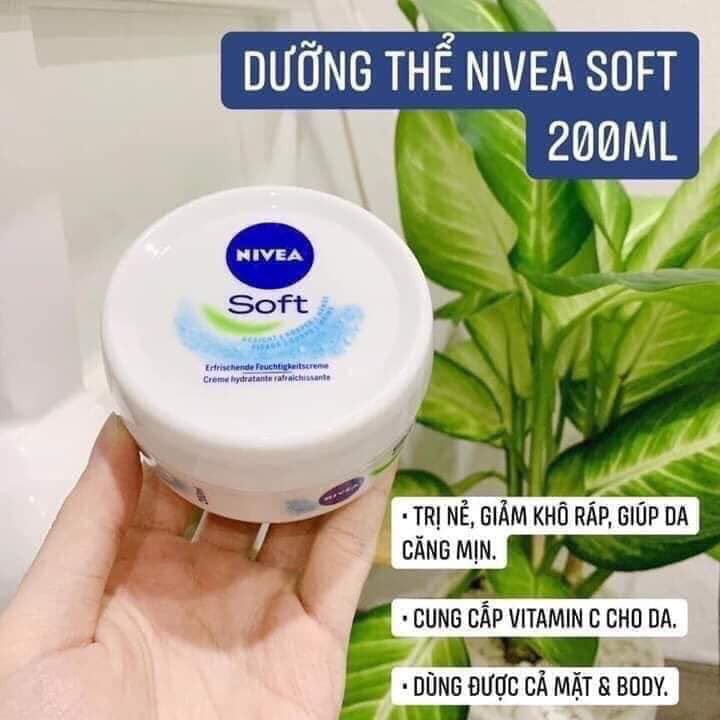 Kem dưỡng ẩm dưỡng da chuyên sâu NIVEA SOFT giúp làm mềm mịn và cấp ẩm cho da Xuất xứ Đức 200ml | BigBuy360 - bigbuy360.vn