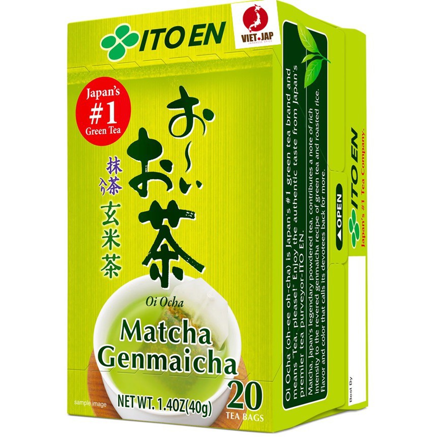 [Nhập khẩu Nhật] Trà xanh gạo rang túi lọc Ocha Matcha Genmaicha - Itoen 40g - GT021