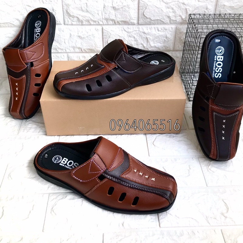 Dép sapo nam mẫu mới, da mềm, kiểu dáng đẹp, size từ 38-43, đế khâu sẵn rất chắc chắn