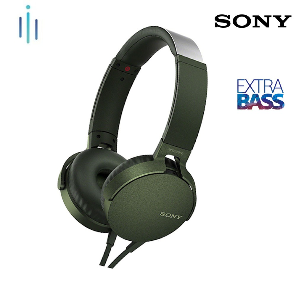 Tai Nghe Sony Có Mic MDR-XB550AP (Xanh lá)- Hàng Chính Hãng