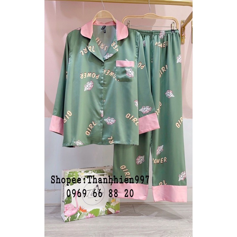 Pijama dài dài sherllar lụa satin cao cấp quảng châu 10