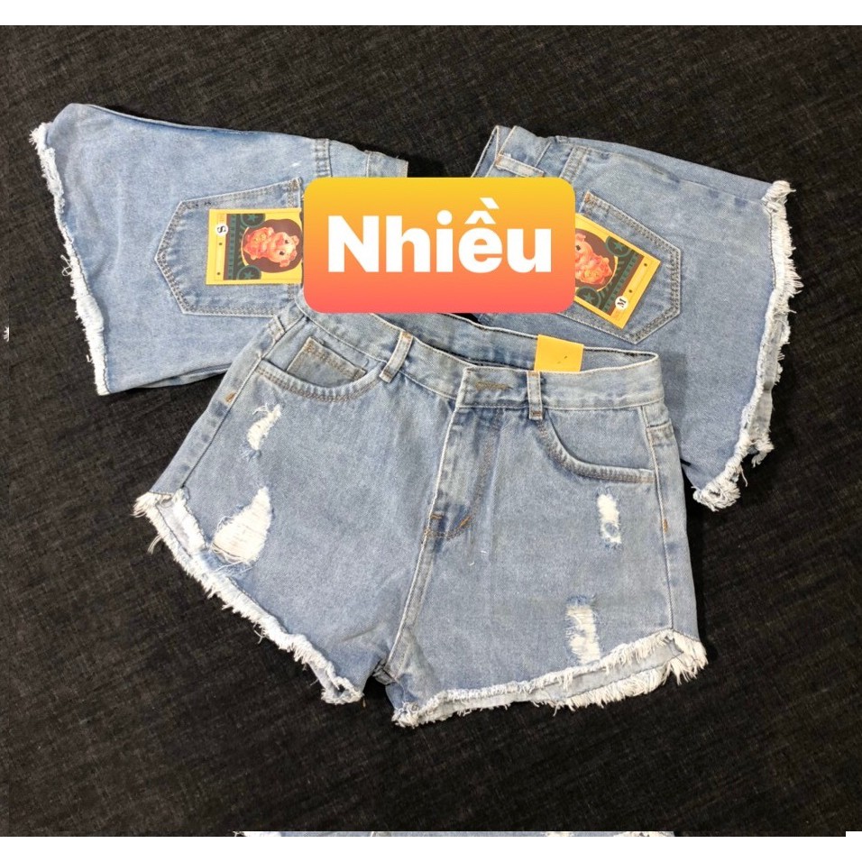 Quần short jean nữ LAI BẦU TUA PHỐI RÁCH 4 NHỎ sj-9m55