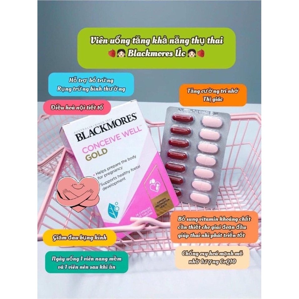 Viên Uống Blackmores Conceive Well Gold Hỗ Trợ Tăng Khả Năng Thụ Thai