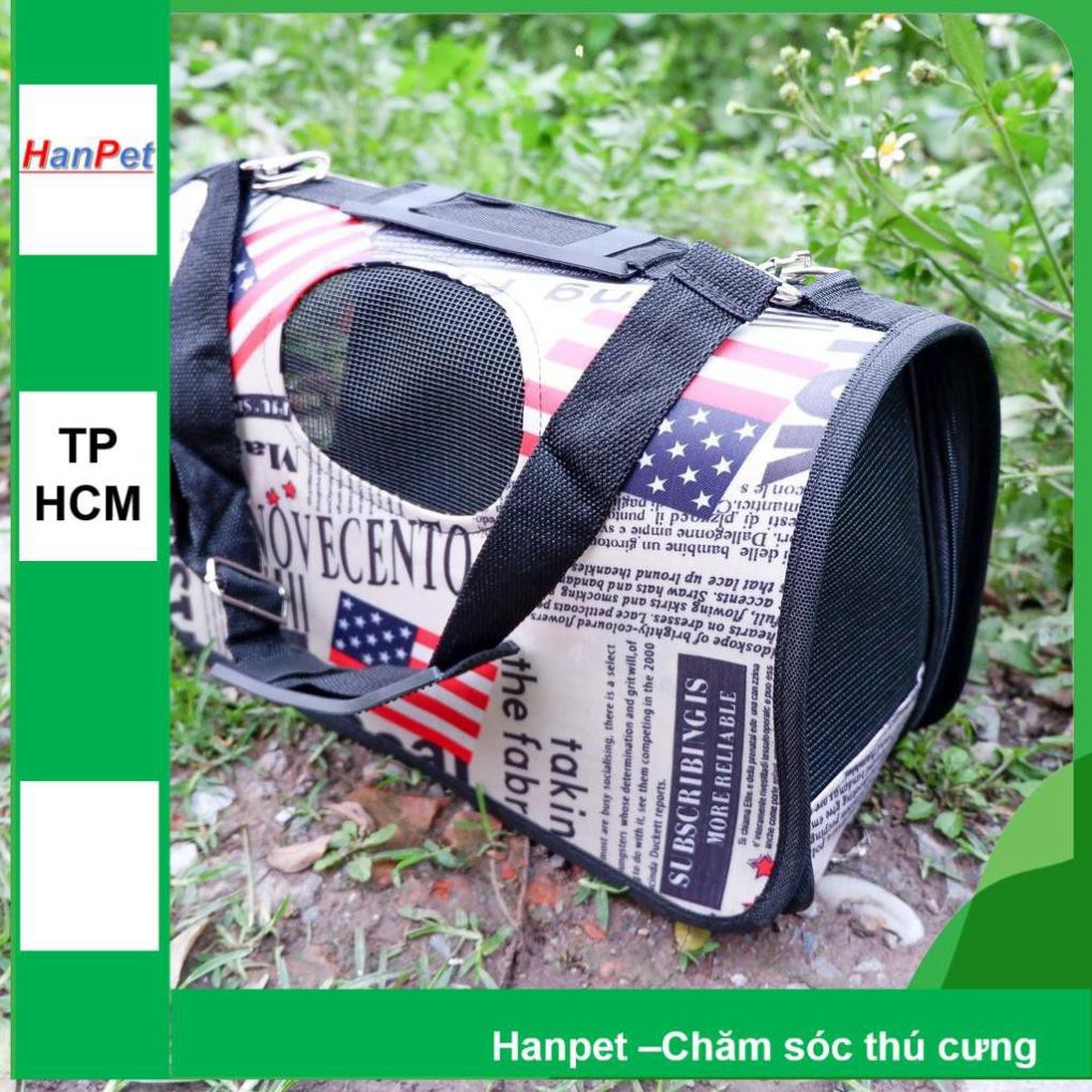 HCM- Túi cứng - túi Vận chuyển chó mèo, size S (NAM TÍNH) phù hợp với thú cưng dưới 3kg (hanpet 373a)