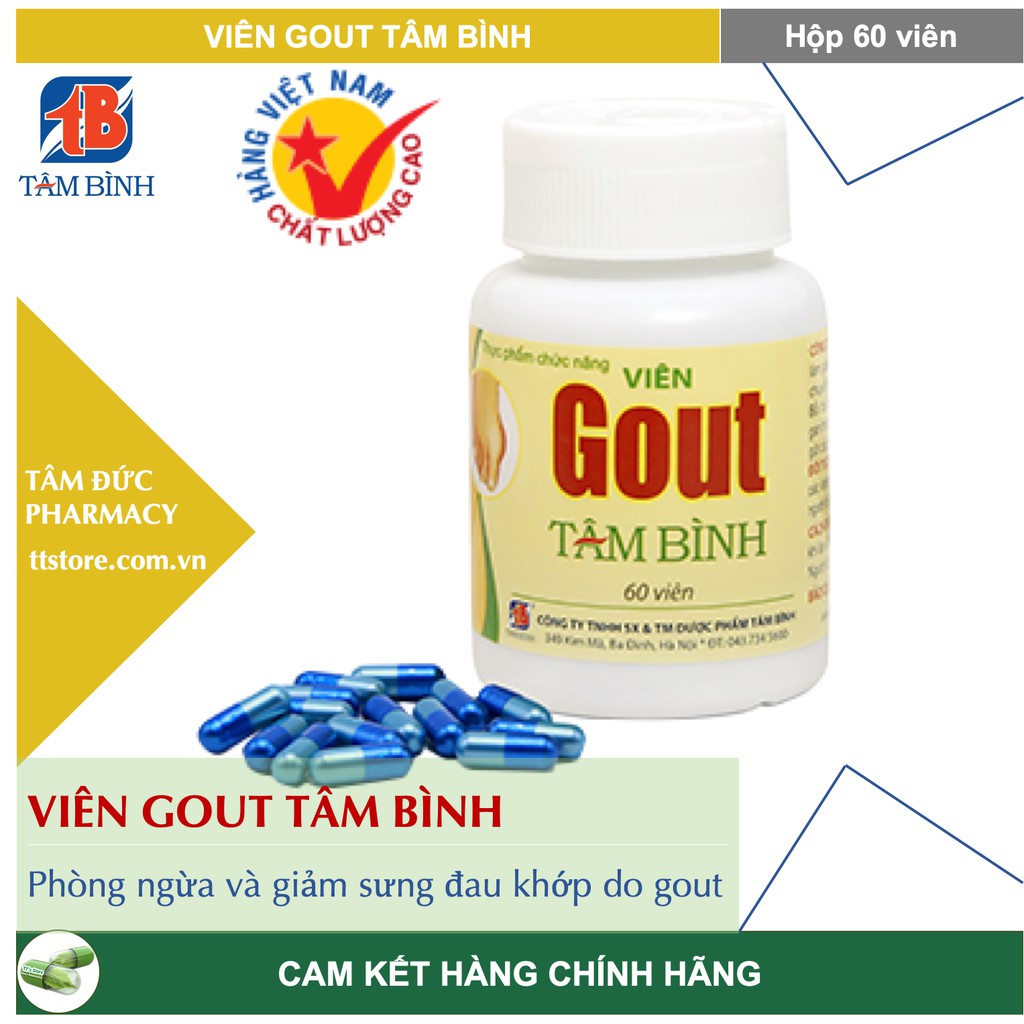 Viên Gout Tâm Bình [Hộp 60 viên] - Gút, acid uric