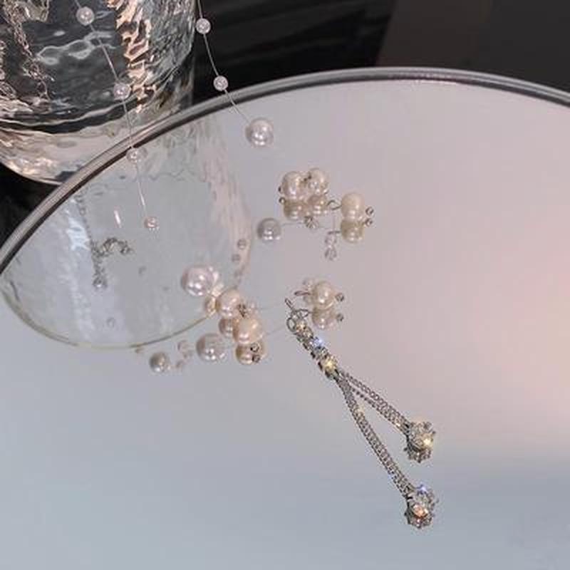 Vòng cổ Mặt Hình Giọt Nước Đính Ngọc Trai Và Kim Cương Lấp Lánh Sang Trọng