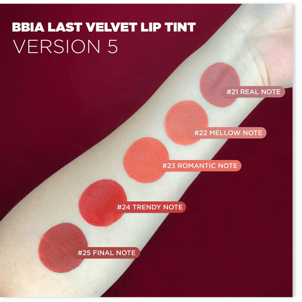 [Mã giảm giá] [Mã 66FMCGSALE hoàn 8% xu đơn 500K] Son kem lì BBIA mịn lì Last Velvet Lip Tint BBIA01