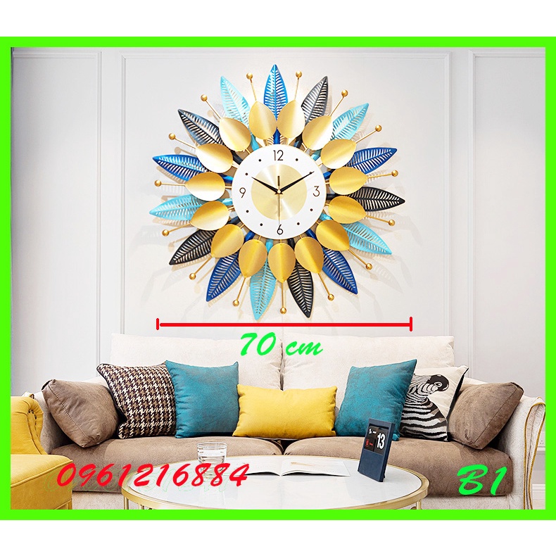 Đồng hồ treo tường trang trí decor B1 kích thước 70 x 70 cm