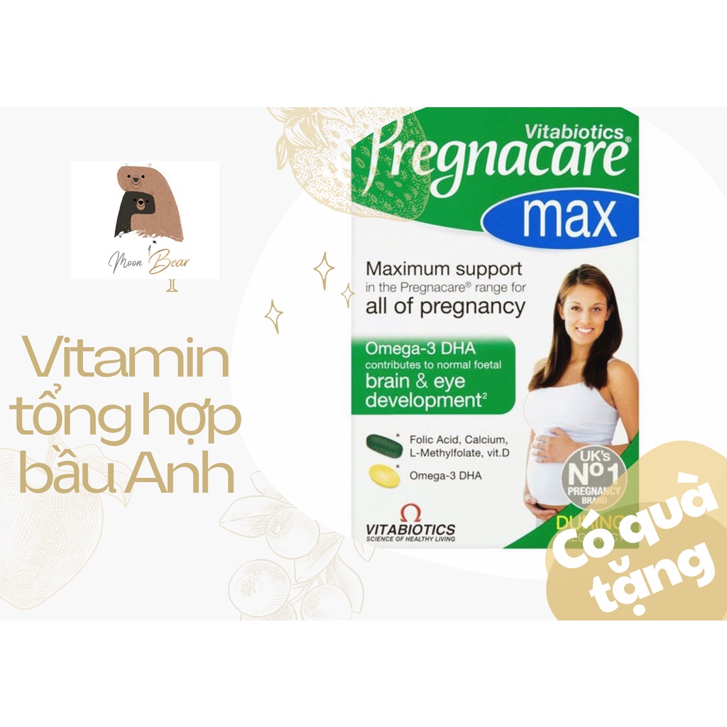 Vitamin bầu Pregnacare max Bầu Anh Vitamin tổng hợp CHÍNH HÃNG UK ĐỦ BILL