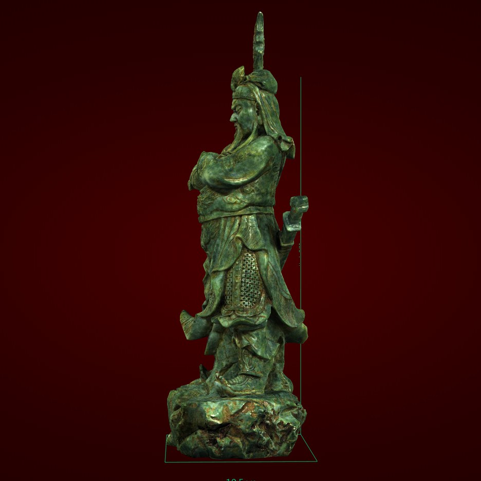 Tượng Quan Công màu xanh  -Xưởng E3D - Tượng trang trí - QC 043