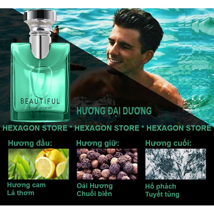 [Chất Đàn Ông] Nước Hoa Nam Cao Cấp Thơm Lâu Men Beautyful 100ml