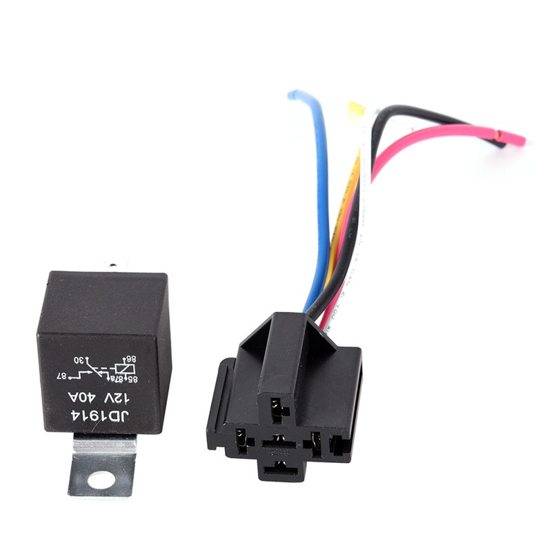 Set 2 Rơ Le Tự Động 12v 5pin 40a 12v 5pin Chống Thấm Nước Kèm Ổ Cắm Cho Xe Hơi