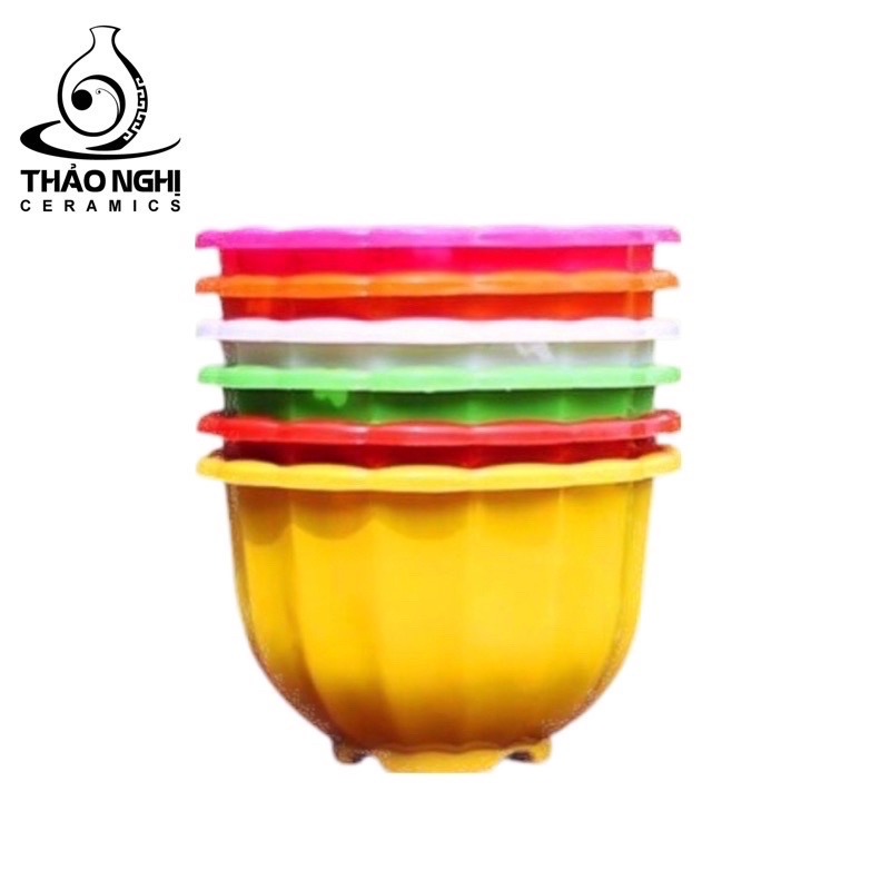 Chậu Treo Bí Lớn Đủ Các Màu Kèm Móc Treo - Vật Tư Cây Trồng/Chậu Nhựa Treo