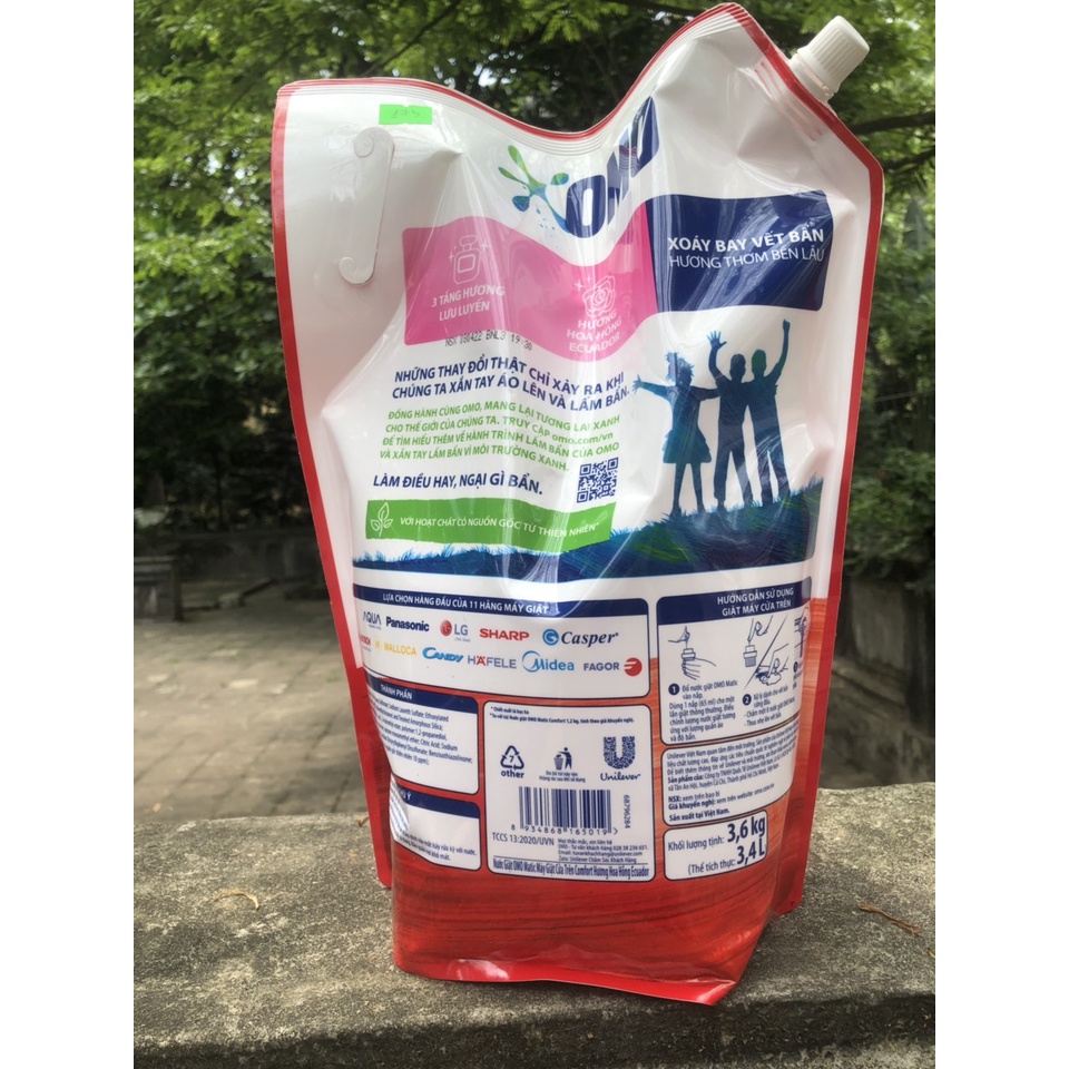 NƯỚC GIẶT OMO MATIC COMFORT TINH DẦU THƠM CỬA TRÊN 3.6KG
