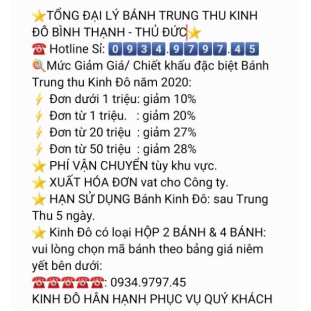 HTN86 - MS GIẢM 28% Bánh Trung Thu Kinh Đô TRĂNG VÀNG HỒNG NGỌC AN LÀNH (CAM)