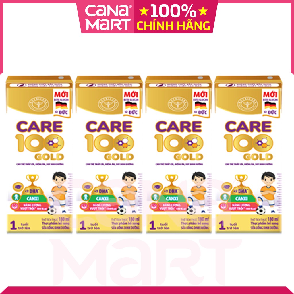 Sữa Nutricare Care 100 Gold cho trẻ thấp còi, biếng ăn, suy dinh dưỡng giúp tăng cân (110ml x 48 hộp)