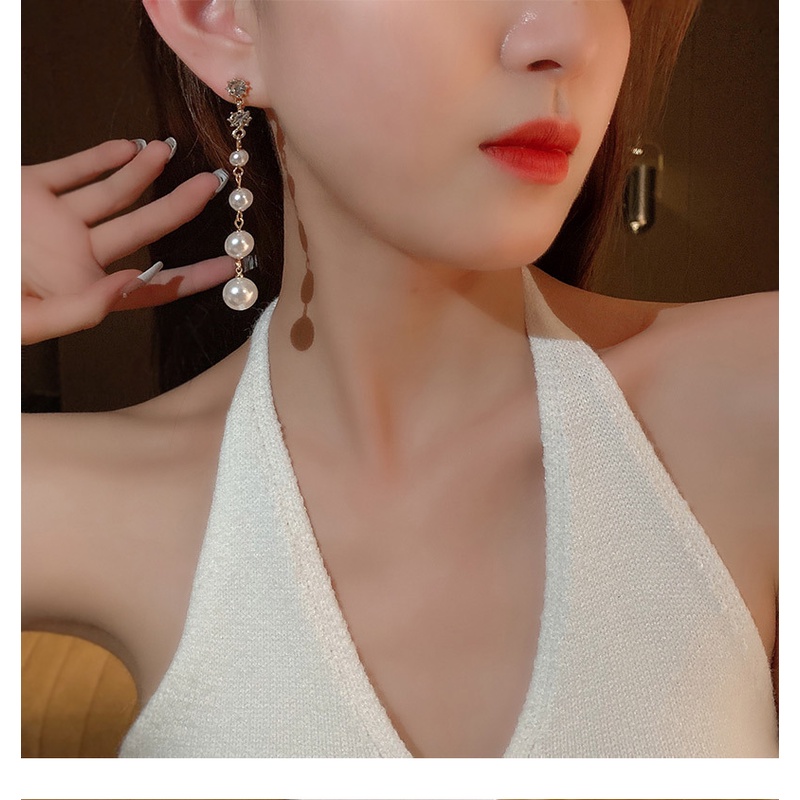 Pearl tassel earrings long earrings personalized earrings 2021 new temperament fashion earrings