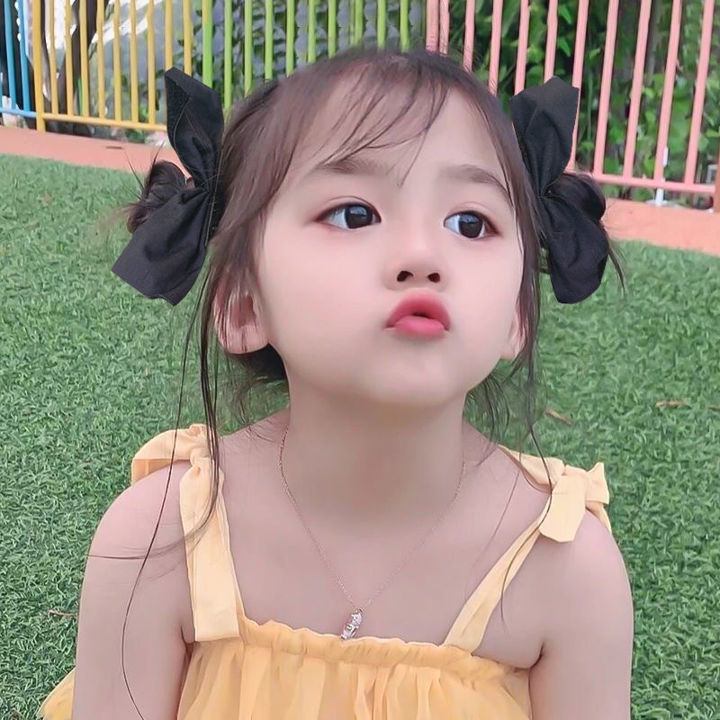 Kẹp tóc nơ ba chiều bằng satin màu trơn đơn giản dễ thương thời trang phong cách Hàn Quốc cho nữ