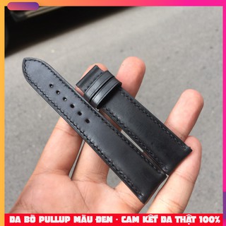 Dây đồng hồ da bò Pullup màu đen nhập khẩu cao cấp đủ size [TẶNG TOOL THAY VÀ KHÓA CÀI]