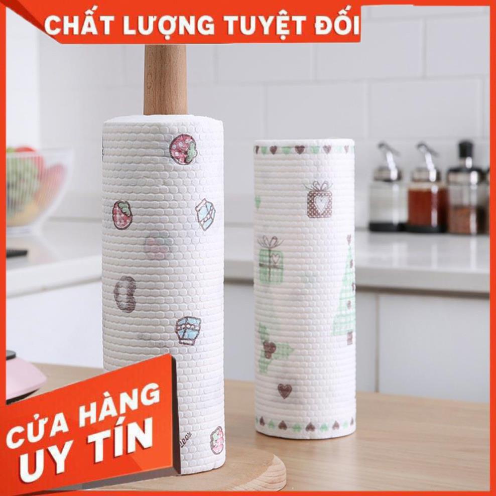 (Video Clip)  Cuộn Giấy - Khăn Lau Chén Bát Đĩa Nhà Bếp Đa Năng - IN HÌNH CUTE - Siêu Dai Có Thể Giặt Lại Tái Sử Dụng