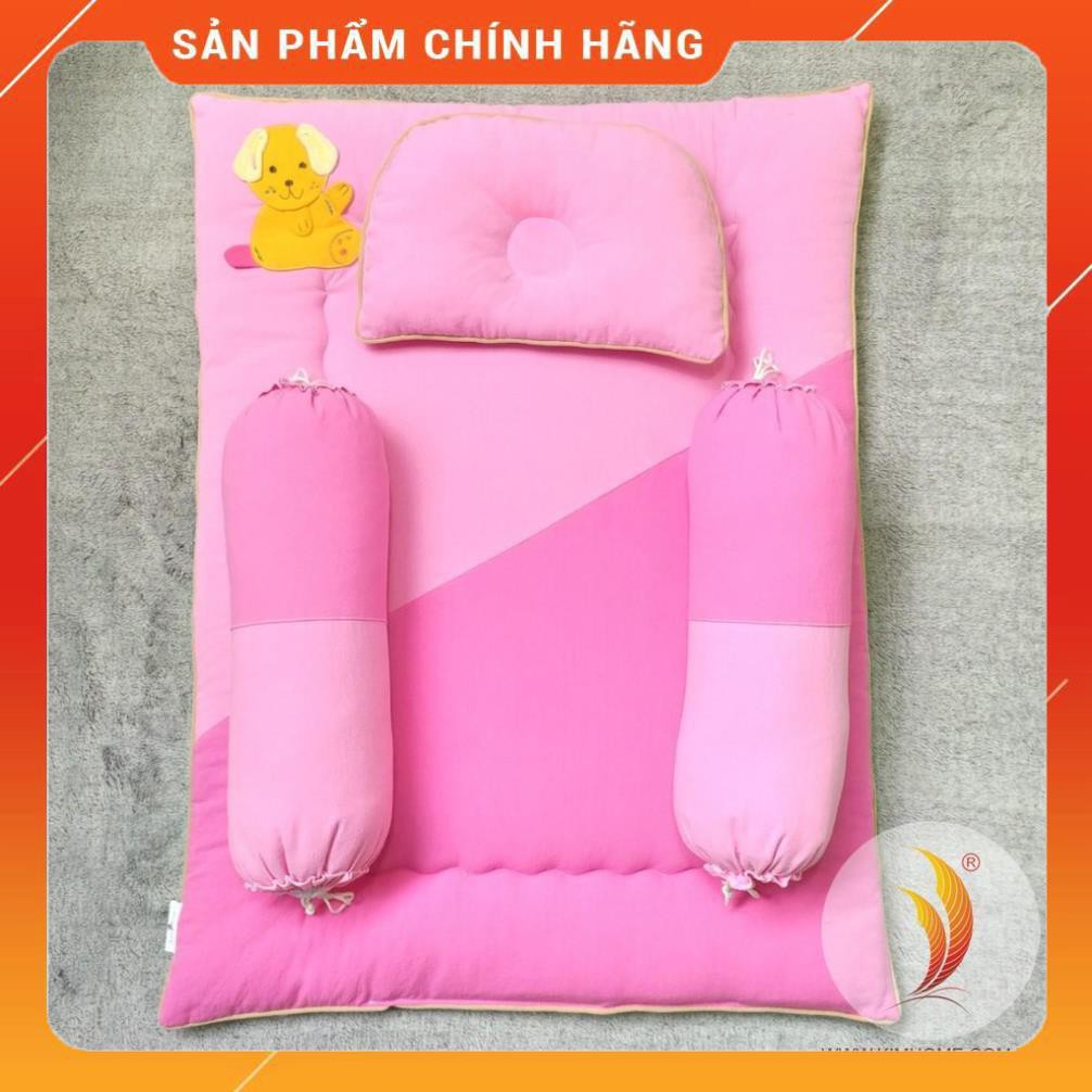 [Chính Hãng] Bộ nệm gối cho bé SơSinh thương hiệu Kim Home chất liệu vải cotton xốp chần gòn giá tốt