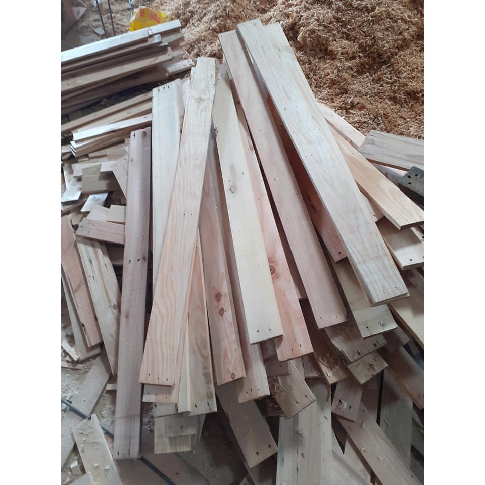 [Siêu Sale] 10 nan gỗ pallet rẻ Dài 1,1m - thanh gỗ pallet - Nẹp trang trí ốp tường gỗ thông pallet 0877226655