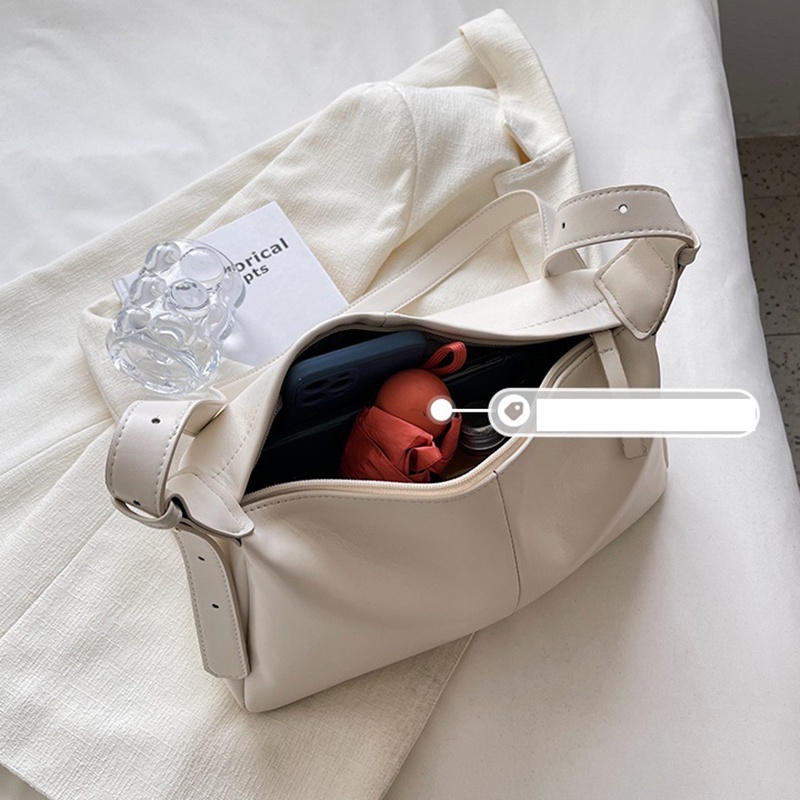 Túi đeo vai IELGY bằng da mềm sức chứa lớn màu trơn cho nữ