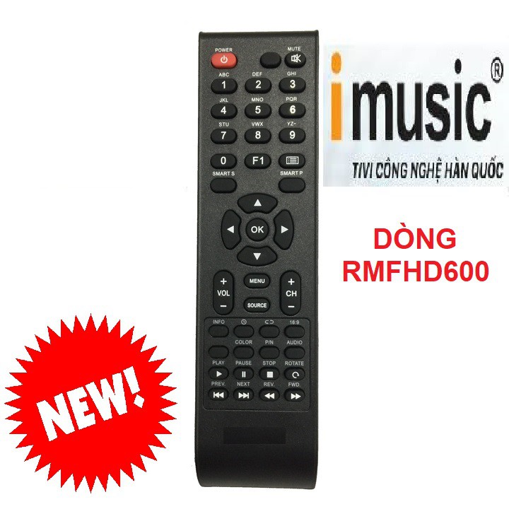 Remote điều khiển tivi IMUSIC smart mẫu 3