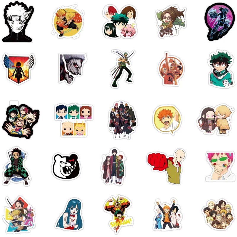 Set 10 sticker Anime chống nước