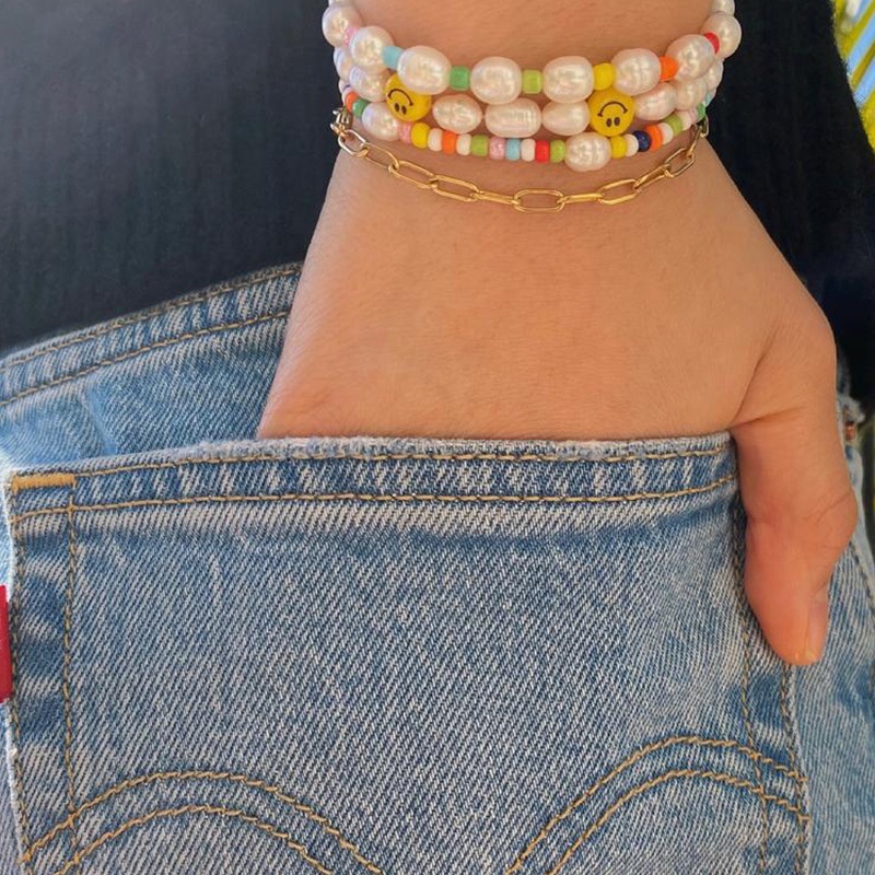 Vòng Tay Hạt Ngọc Trai Màu Sắc Đơn Giản Phong Cách Baroque