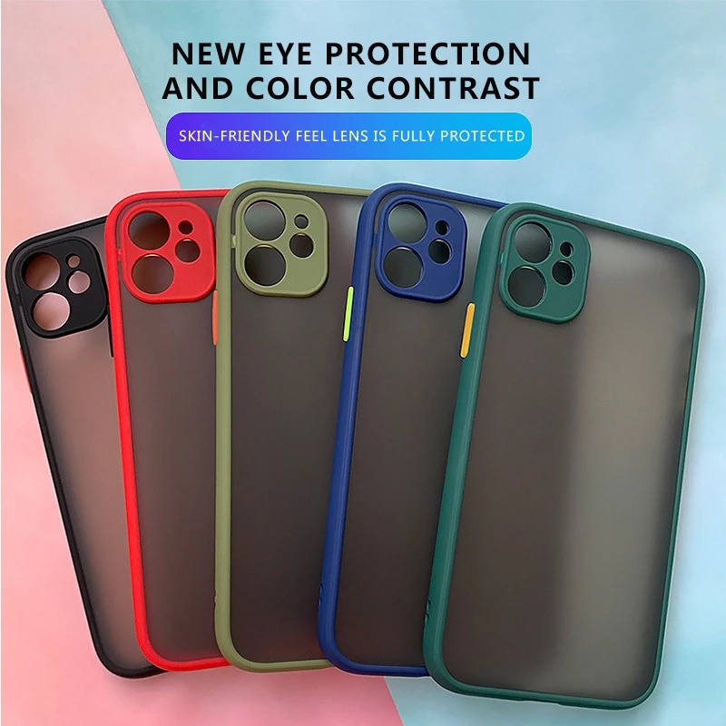 Ốp điện thoại cứng mặt nhám trong suốt chống sốc dành cho iPhone 13 Pro Max Mini 12 11 5G 4G 2022