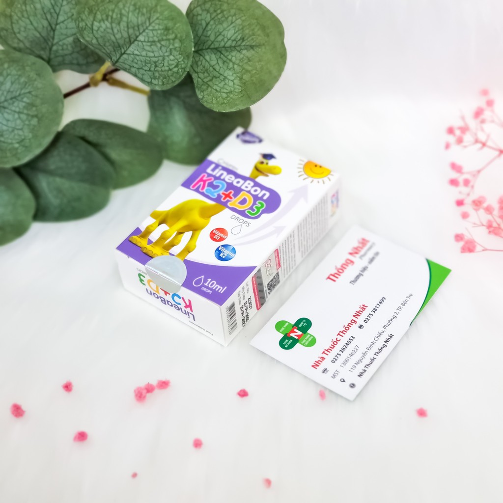 Bổ sung Vitamin D3 K2 giúp bé ăn ngủ ngon xương chắc khoẻ LineaBon lọ 10ml
